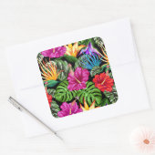 Sticker Carré Tropical Floral Motif d'humeur estivale (Enveloppe)