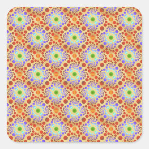 Sticker Carré Tropical Gold Classy Rainbow Colours Motif
