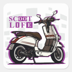 Sticker Carré Trottinette