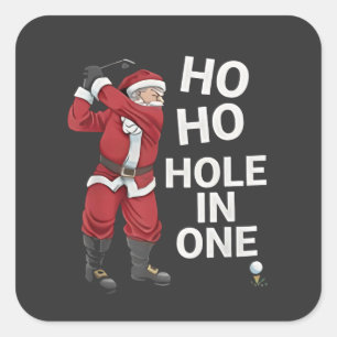 Sticker Carré Trou en un drôle de golf Noël Christmas
