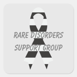 Sticker Carré Troubles rares Ruban de sensibilisation au zèbre p