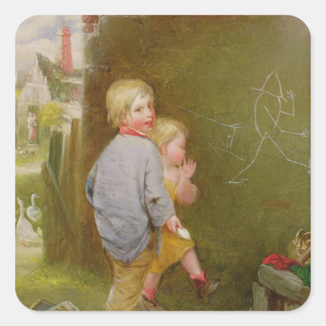 Sticker Carré Trucs de génie (Devant)