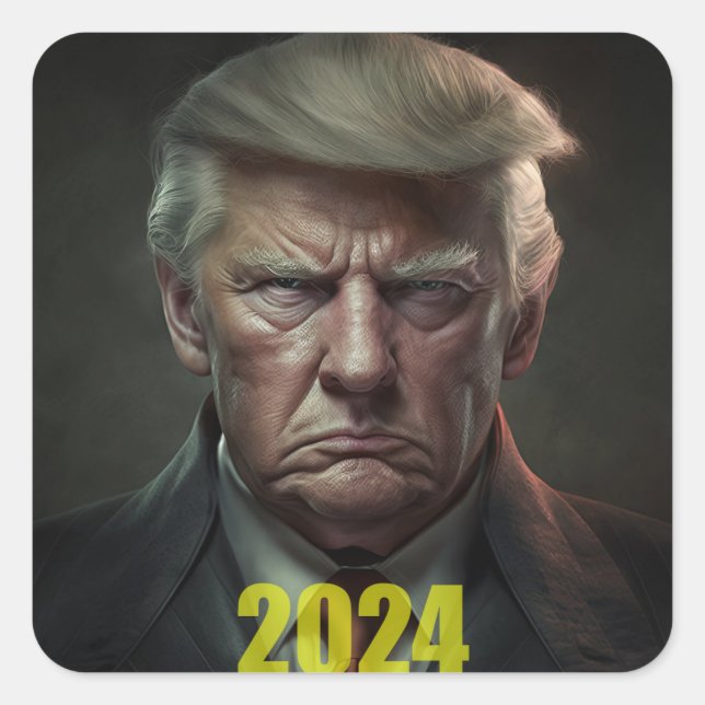 Sticker Carré Trump 2024 : Le Tour de la Revanche commence (Devant)