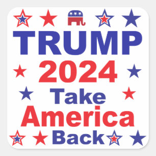 Sticker Carré TRUMP 2024 Reprendre l'Amérique