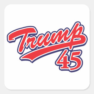 Sticker Carré Trump-45-RED