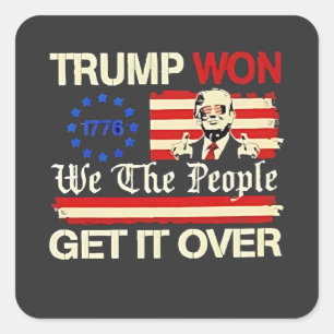 Sticker Carré Trump a gagné, Nous le Peuple, Passons à l'Inaugur
