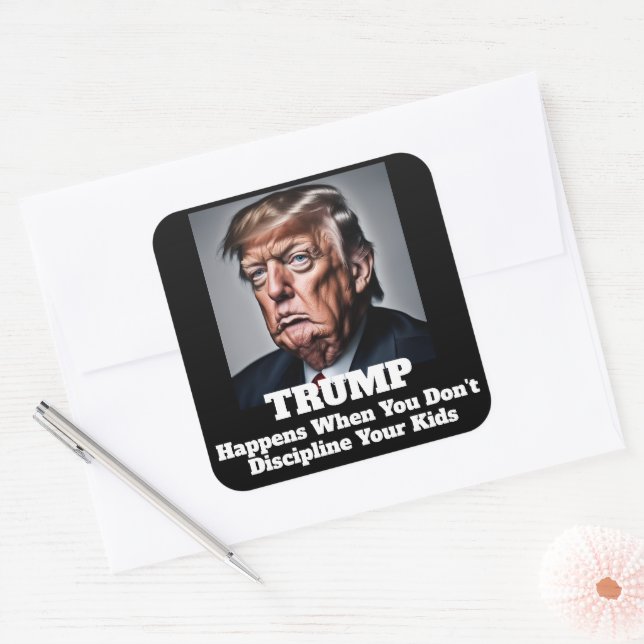 Sticker Carré Trump arrive (Enveloppe)