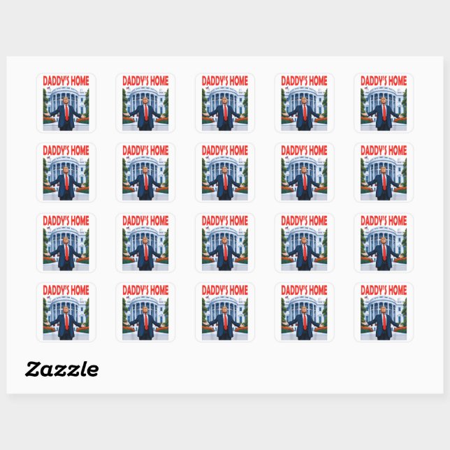 Sticker Carré Trump Daddys à la maison (Feuille)