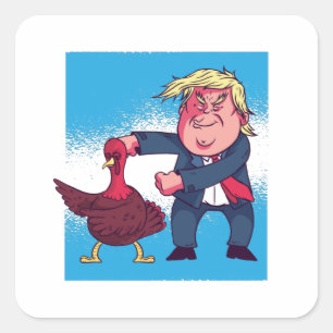 Sticker Carré Trump dansant Thanksgiving Cadeau Turquie