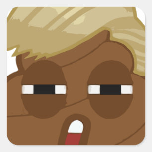 Sticker Carré Trump Emoji Poop drôle