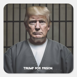 Sticker Carré Trump en prison Trump en prison