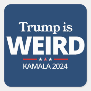 Sticker Carré Trump est bizarre, drôle anti-Trump, Kamala 2024