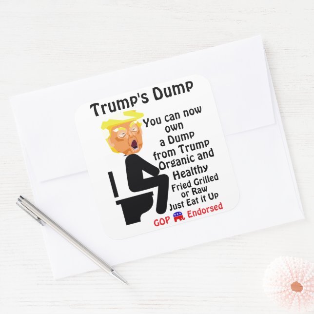 Sticker Carré Trump et son bâton (Enveloppe)