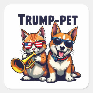 Sticker Carré Trump familier Trump Rendre nos animaux en sécurit