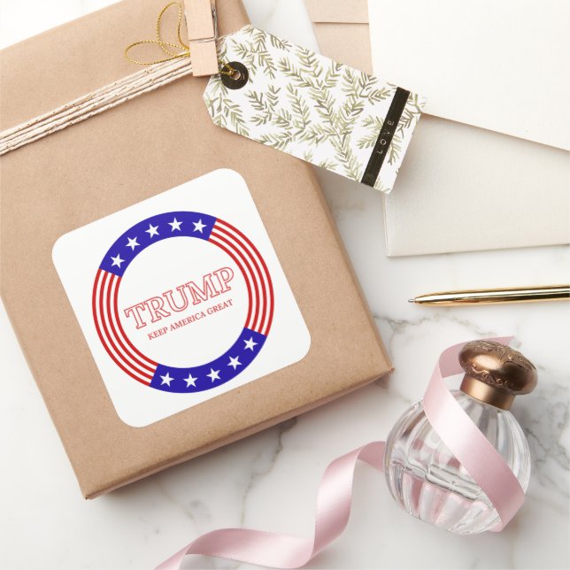 Sticker Carré Trump garde l'Amérique grande (Cadeaux)