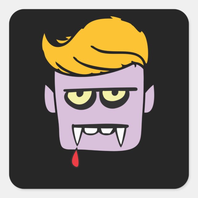 Sticker Carré Trump Hair Dracula Halloween Costume mignon (Devant)