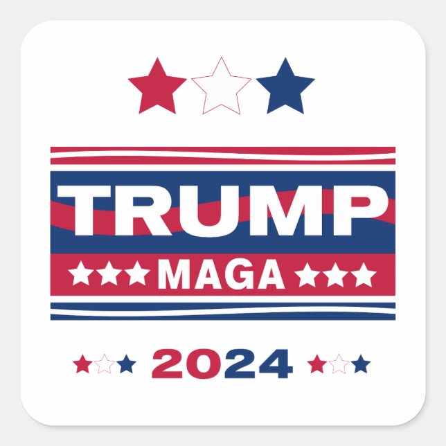 STICKER CARRÉ TRUMP~MAGA~2024 (Devant)