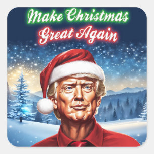 Sticker Carré Trump - Rendre sa grandeur à Noël