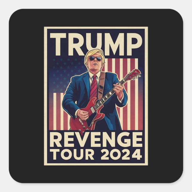 Sticker Carré Trump Revenge Tour 2024 Élections politiques 2024 (Devant)