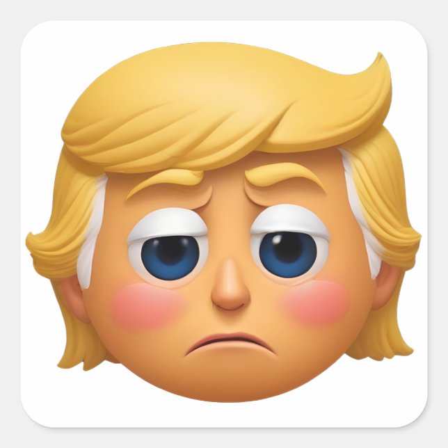 Sticker Carré Trump Sad Emoji (Devant)