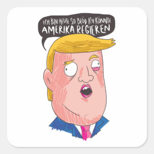 Sticker Carré Trump stupide