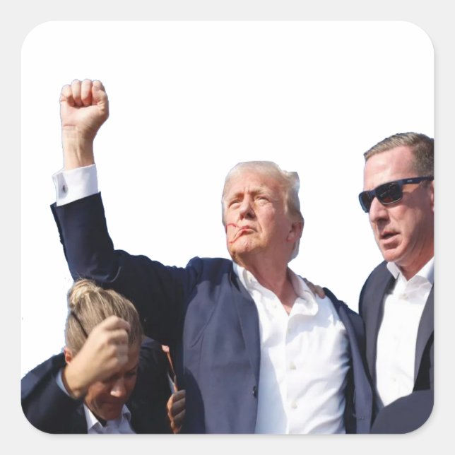 Sticker Carré Trump Survivor ! Revenez à l'Amérique en 2024 (Devant)