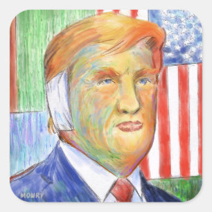 Sticker Carré Trump Van Gogh