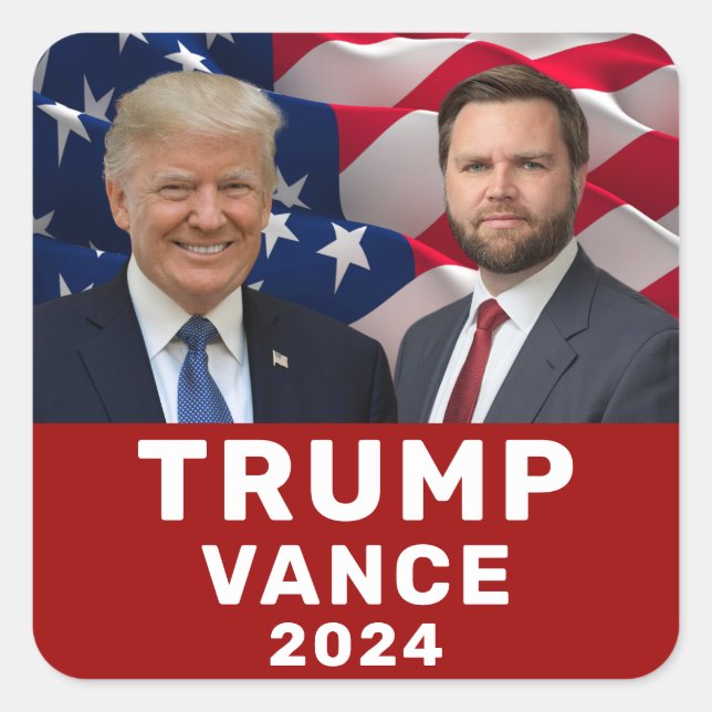 Sticker Carré Trump Vance 2024 (Devant)
