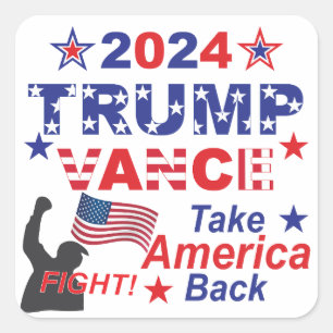 STICKER CARRÉ TRUMP VANCE 2024