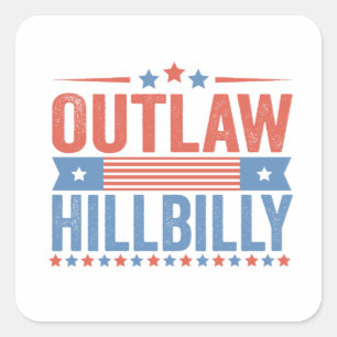 Sticker Carré Trump Vance 2024 - Élection Hillbilly hors-la-loi
