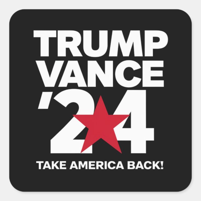 Sticker Carré Trump Vance 2024 Vote Élection Trump 2024 (Devant)
