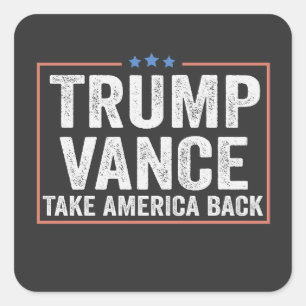 Sticker Carré Trump Vance Take America Back Election Vote USA