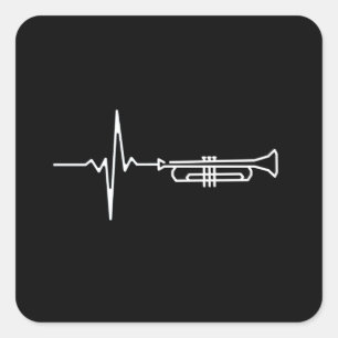 Sticker Carré Trumpet Hearbeat