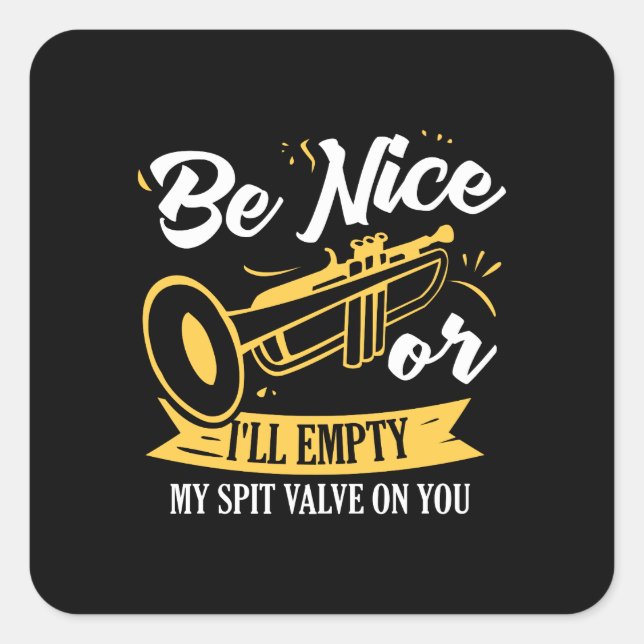 Sticker Carré Trumpet Trumpet Player Cadeau Funny Trumpet (Devant)