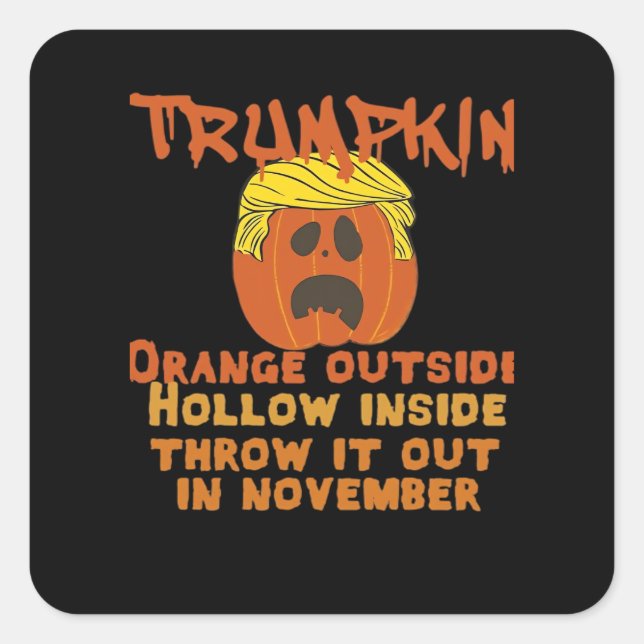 Sticker Carré Trumpkin à l'intérieur de lancer à l'extérieur Nov (Devant)