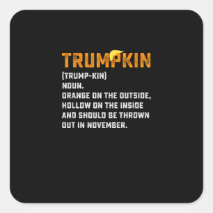 Sticker Carré Trumpkin Funny Anti Citrouille