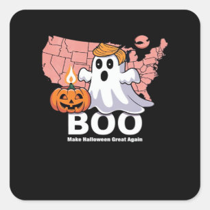 Sticker Carré Trumpkin Funny Halloween Boo - Citrouille Trumpkin