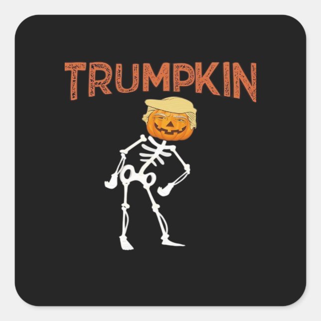 Sticker Carré Trumpkin Halloween Funny Classic (Devant)