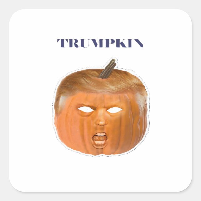Sticker Carré Trumpkin Halloween Masque Classique (Devant)
