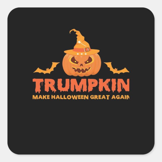 Sticker Carré Trumpkin Make Halloween Great Again (Devant)
