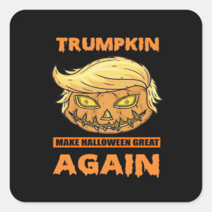 Sticker Carré Trumpkin rendre Halloween grand encore drôle class