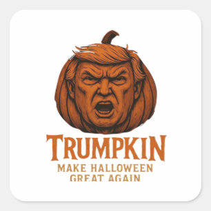 Sticker Carré Trumpkin... Rendre Halloween plus grand