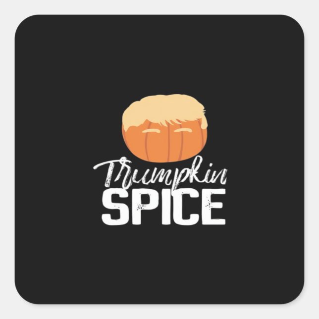 Sticker Carré Trumpkin Spice Drôle Halloween politique (Devant)