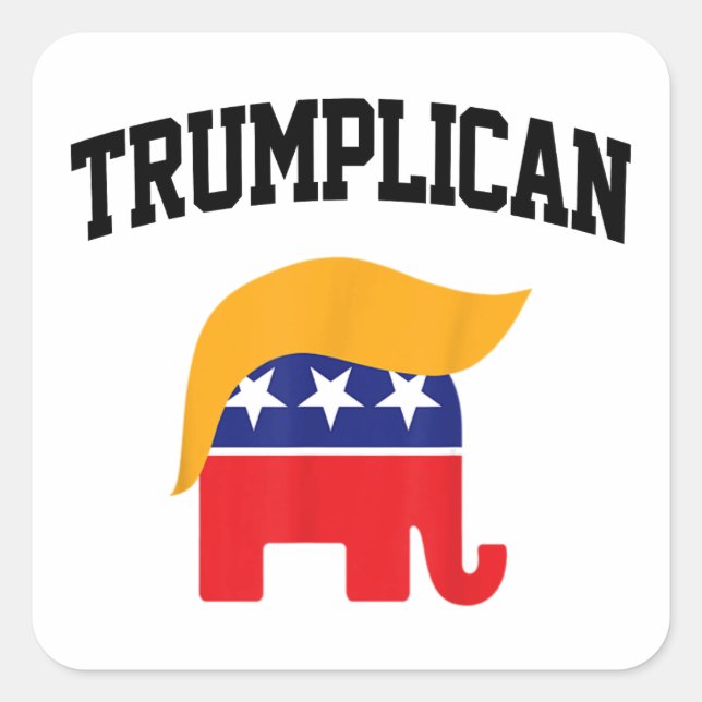 Sticker Carré Trumplican Trump soutient (Devant)