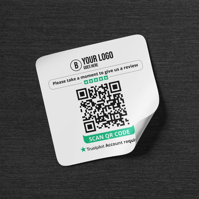 Sticker Carré Trustpilot Avis QR Code Rate My Business 5 Star (Créateur téléchargé)