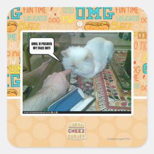 Sticker Carré Tu m'as fait entrer le visage !