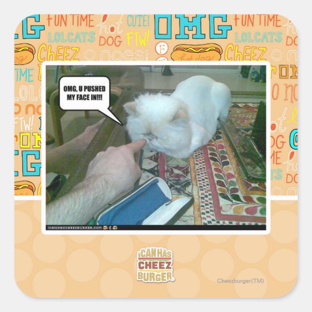 Sticker Carré Tu m'as fait entrer le visage ! (Devant)