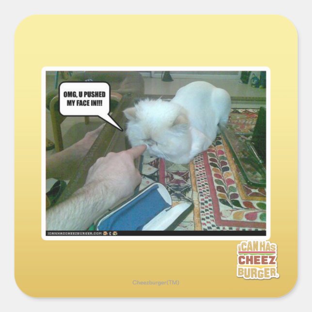 Sticker Carré Tu m'as fait entrer le visage ! (Devant)