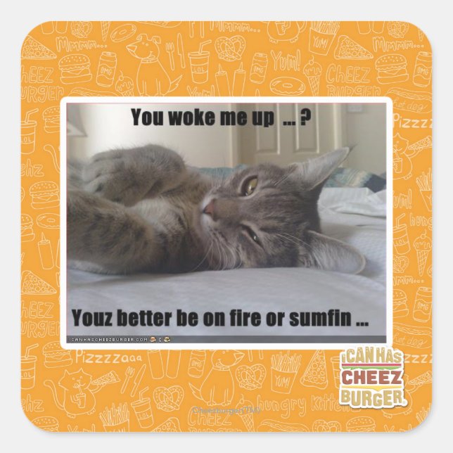 Sticker Carré Tu m'as réveillé (Devant)