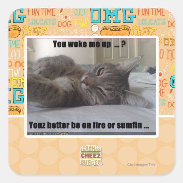 Sticker Carré Tu m'as réveillé (Devant)